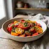 Salade de tomates à la napolitaine fraîche et savoureuse