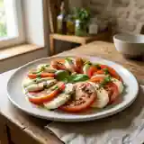 Salade de tomates à l'italienne fraîche et savoureuse