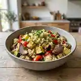 Salade estivale de couscous aux légumes rôtis