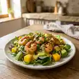 Salade exotique de gambas à la sauce curry