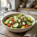 Salade fraîche au chèvre crémeux et légumes croquants
