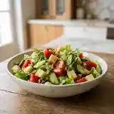 Salade fraîche au gruyère fondant et légumes croquants