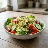 Salade fraîche au gruyère râpé et légumes croquants