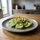 Salade fraîche d'artichauts à la crème onctueuse de cresson