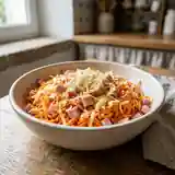 Salade fraîche de carottes râpées au jambon et fromage