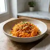 Salade fraîche de carottes râpées aux pignons et raisins secs