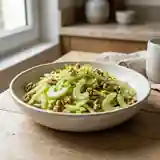 Salade fraîche de céleri croquant aux noix et sauce citronnée légère