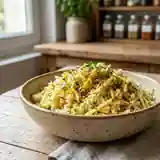 Salade fraîche de chou-fleur râpé à la pomme et au curry