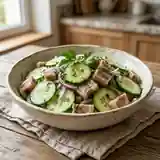 Salade fraîche de concombre au museau en vinaigrette maison