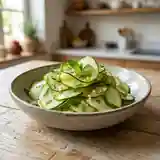 Salade fraîche de courgettes crues à l'ail et citron