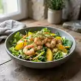 Salade fraîche de crevettes à la sauce à l'orange