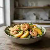 Salade fraîche de crevettes aux pêches : recette légère et savoureuse