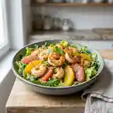 Salade fraîche de crevettes et gambas aux agrumes