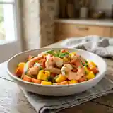 Salade fraîche de crevettes, papaye et mangue pour une explosion de saveurs