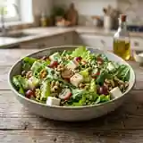 Salade fraîche de feta aux raisins sucrés