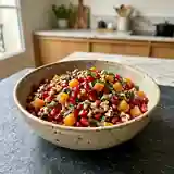Salade fraîche de grenade aux abricots secs et noix croquantes