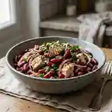 Salade fraîche de haricots rouges au thon et vinaigrette maison