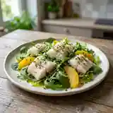 Salade fraîche de joues de raie aux agrumes et herbes
