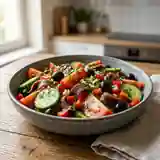 Salade fraîche de légumes croquants aux anchois savoureux