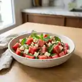 Salade fraîche de pastèque, feta et menthe : recette facile et rapide