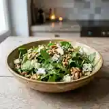 Salade fraîche de pissenlits au roquefort crémeux