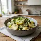 Salade fraîche de pommes de terre aux herbes et vinaigrette légère
