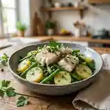 Salade fraîche de raie aux haricots verts croquants