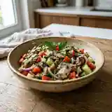 Salade fraîche de sardines à l'huile d'olive et légumes croquants