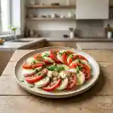 Salade fraîche de tomates à la mozzarella fondante