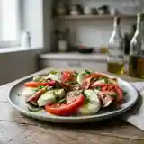 Salade fraîche de tomates, mozzarella et figues