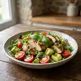 Salade fraîcheur au poulet, avocat et basilic