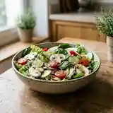 Salade fraîcheur aux champignons et légumes croquants