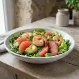 Salade fraîcheur aux crevettes et pamplemousse rose