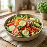 Salade fraîcheur aux légumes croquants et vinaigrette légère