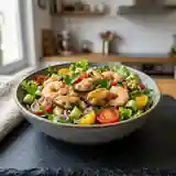 Salade fraîcheur de moules et crevettes aux herbes et citron