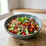 Salade fraîcheur estivale aux légumes croquants et herbes aromatiques