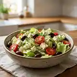 Salade fraîcheur iceberg à la feta et olives noires