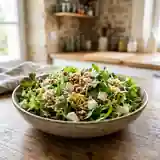 Salade gourmande aux deux fromages et noix