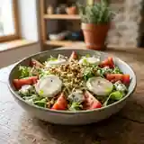 Salade gourmande aux fromages variés