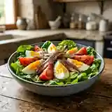 Salade gourmande aux œufs et anchois