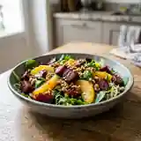 Salade gourmande de betteraves rôties, oranges juteuses et noix croquantes