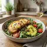 Salade gourmande de chèvre chaud à l'avocat