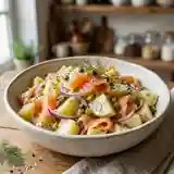Salade gourmande de pommes de terre au saumon fumé