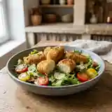 Salade gourmande de quenelles panées croustillantes