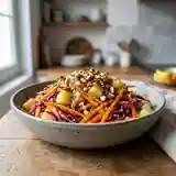 Salade hivernale croquante aux légumes, amandes et paprika