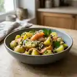Salade marine de pommes de terre fraîche et savoureuse