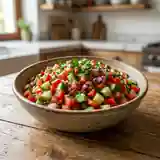 Salade marocaine fraîche aux légumes croquants et herbes parfumées