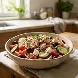 Salade méditerranéenne au thon fraîche et savoureuse