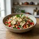 Salade portugaise savoureuse à la morue et pois chiches