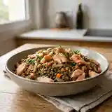 Salade tiède de haddock fumé aux lentilles vertes du Puy